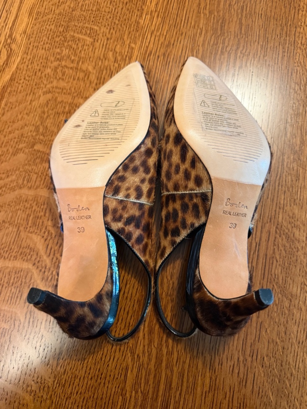 NWOT Boden Leopard Haircalf Slingback Kitten Heels EU 39 - Picture 5 of 5